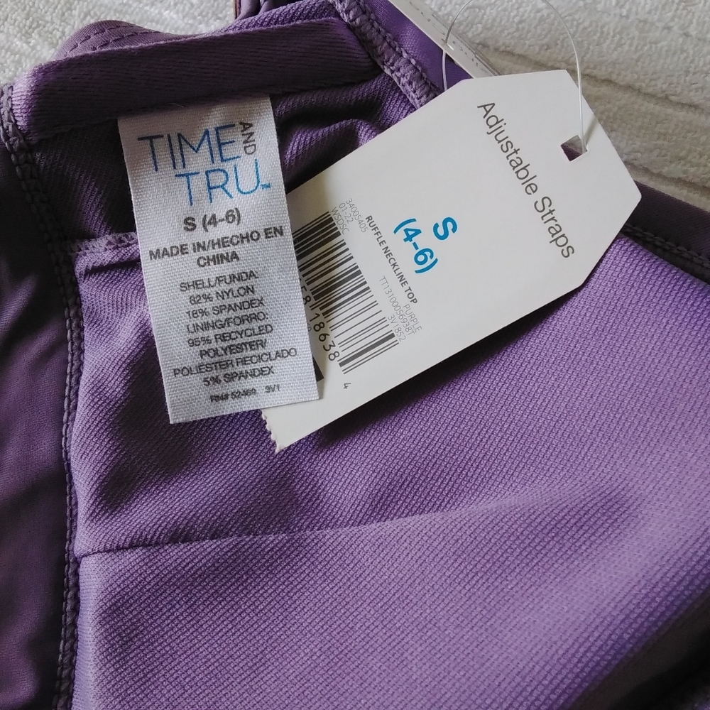 Time And Tru Women's Ruffle Swim Top Sz: S (4-6) - Picture 5 of 5